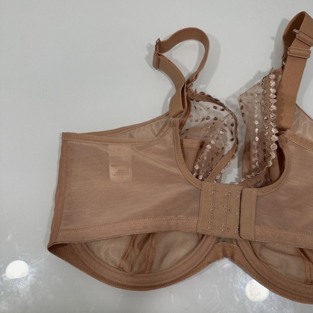 NEW $70 Elomi [‎ 36K ] Matilda Full Figure Underwire Plunge Bra Cafe Nude #5833 - Picture 10 of 13